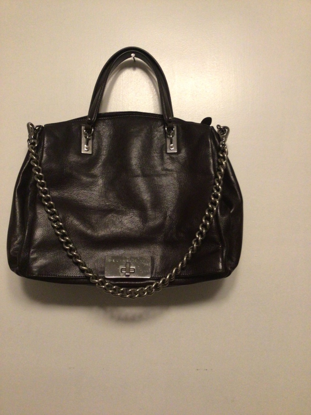 Celine “Watch Me Work” 2 way chain strap with lock and key leather bag